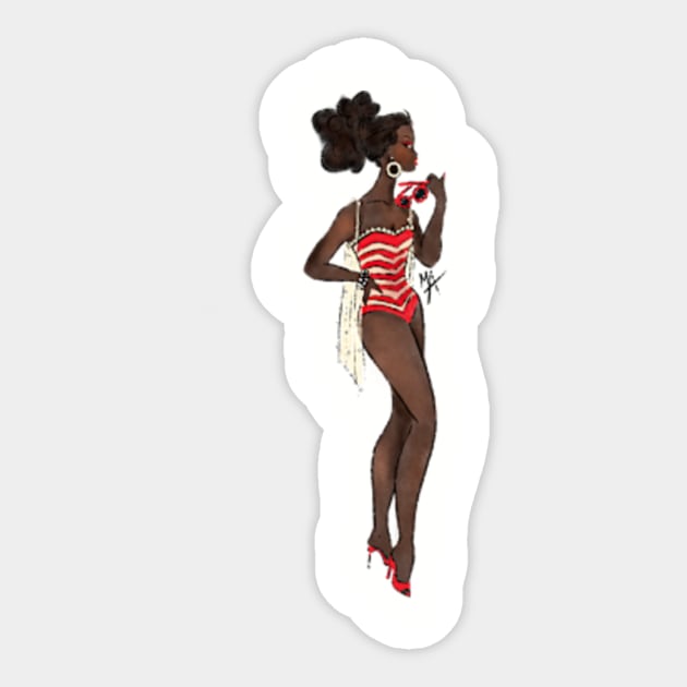 Black Beach Barbie Barbie Sticker TeePublic